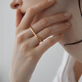 link double finger ring 002 silver