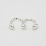 3stones ring silver