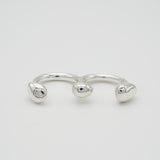 3stones ring silver