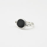 swivel onyx ring silver