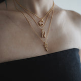 initial necklace gold